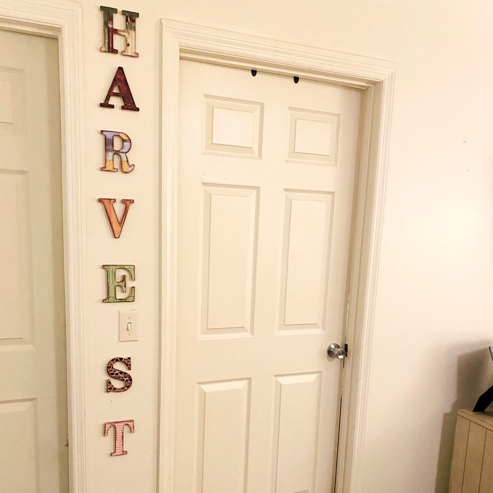 Harvest - Wooden letters saying anything you need